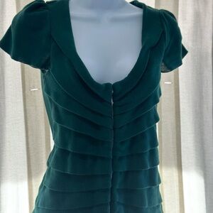 Elegant Green Short Sleeve Dress